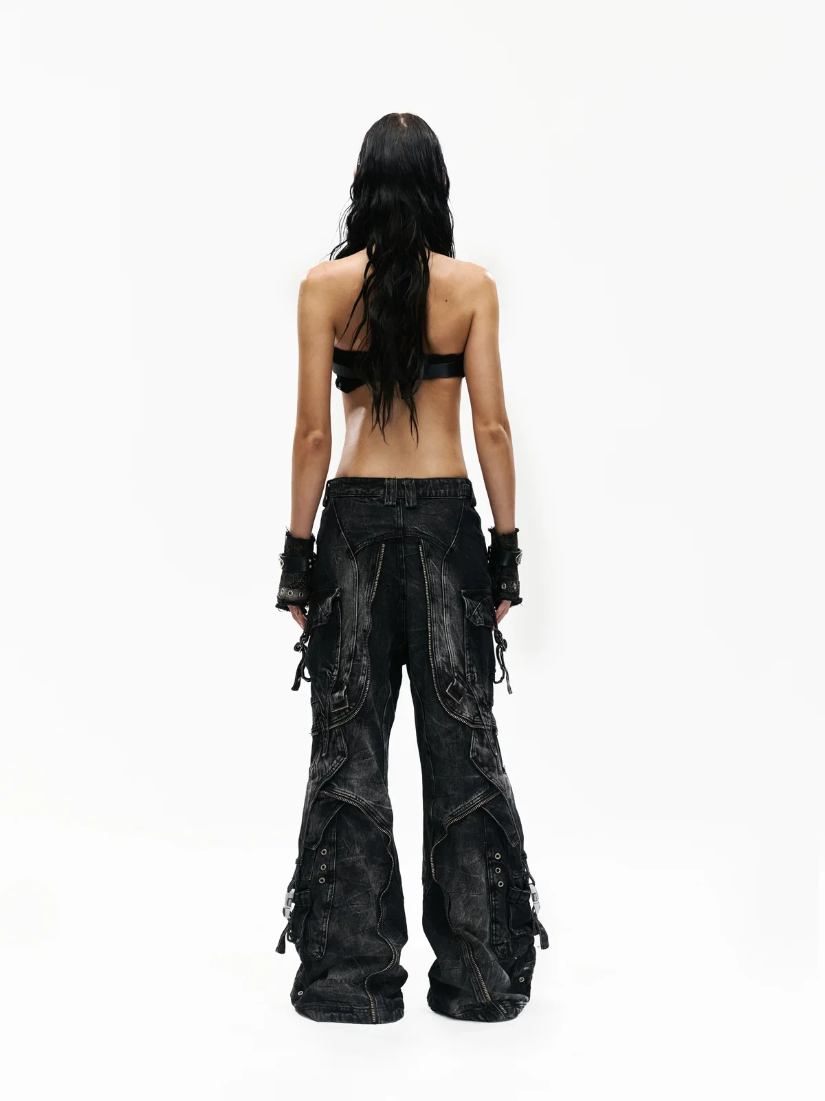 A-Line Baggy Jeans with Hardware Details - Image 7