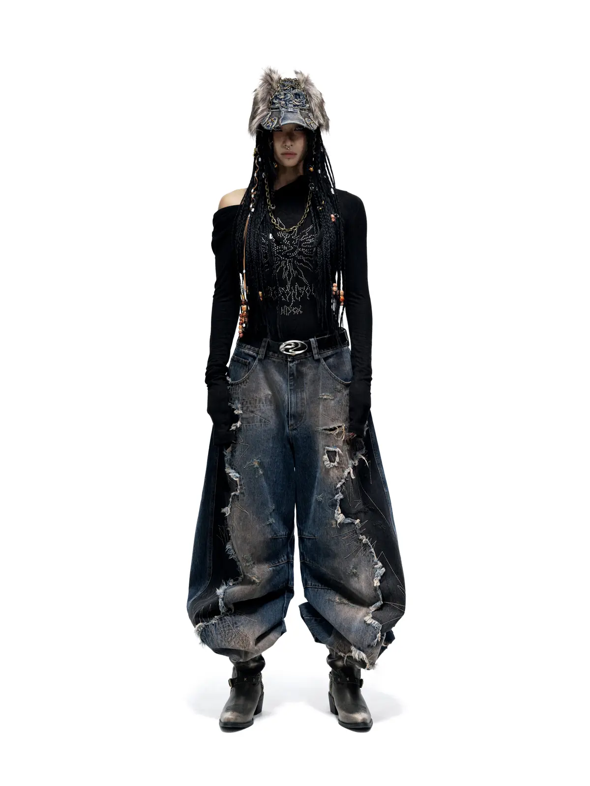 Curved Blade Denim Jeans - Image 13