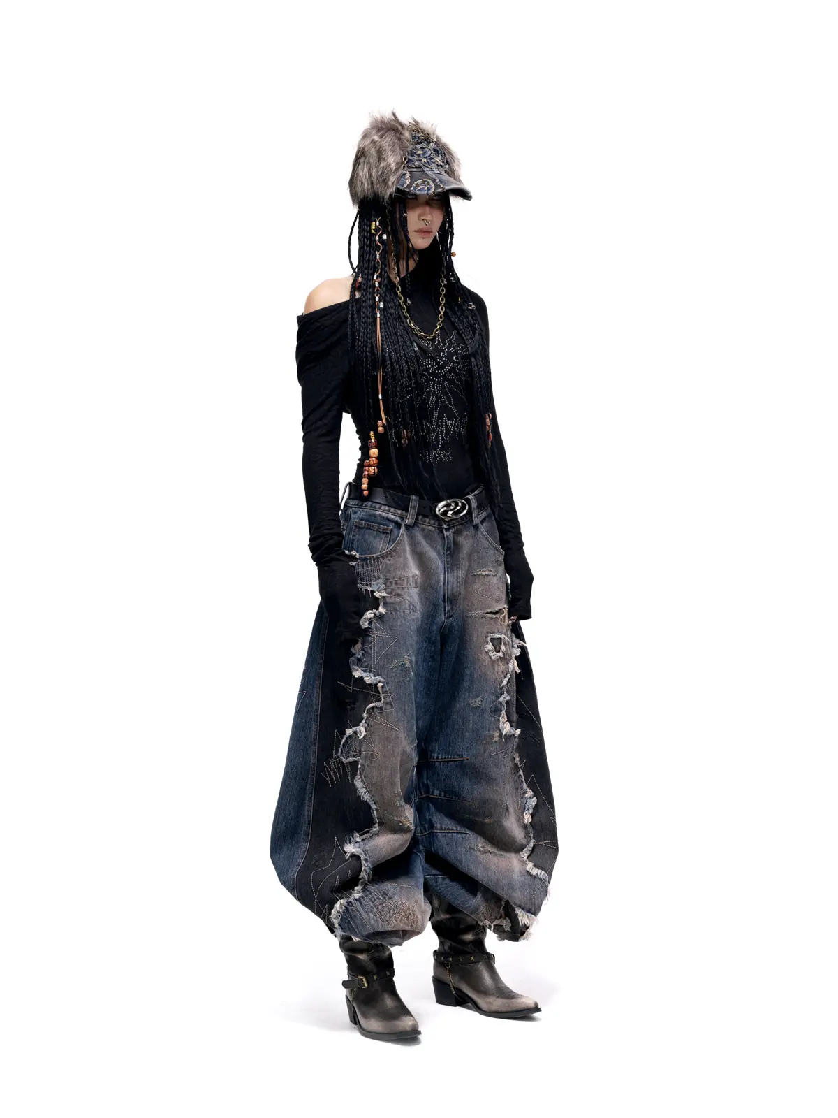 Curved Blade Denim Jeans - Image 14
