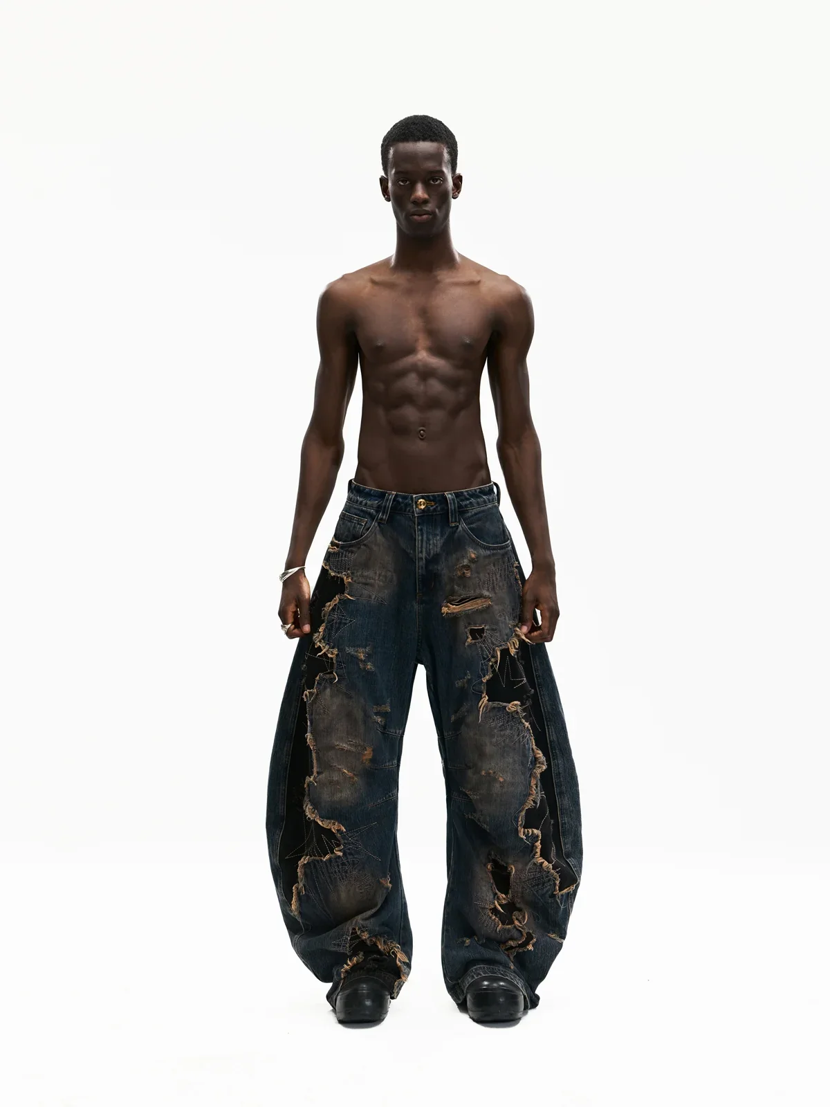 Curved Blade Denim Jeans - Image 4