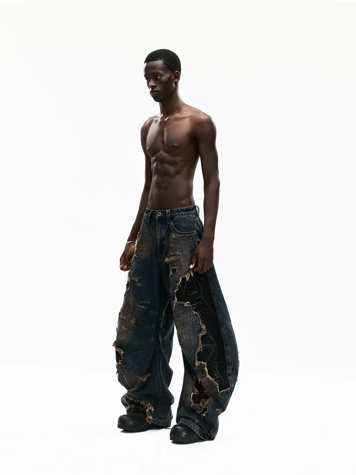Curved Blade Denim Jeans - Image 5
