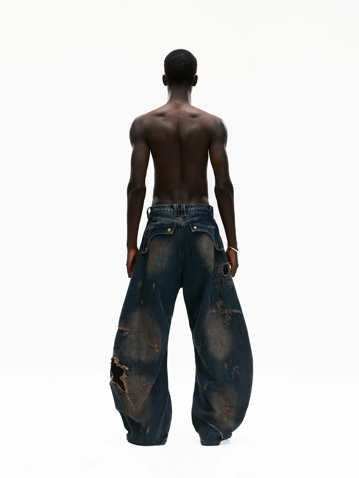 Curved Blade Denim Jeans - Image 6