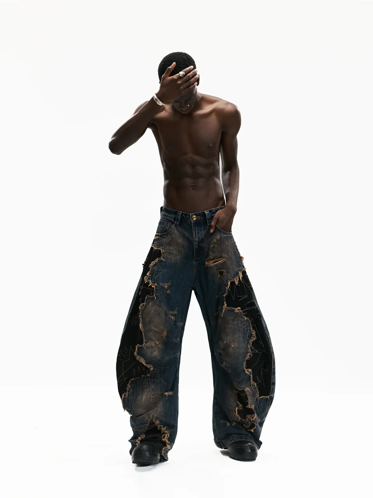 Curved Blade Denim Jeans - Image 8