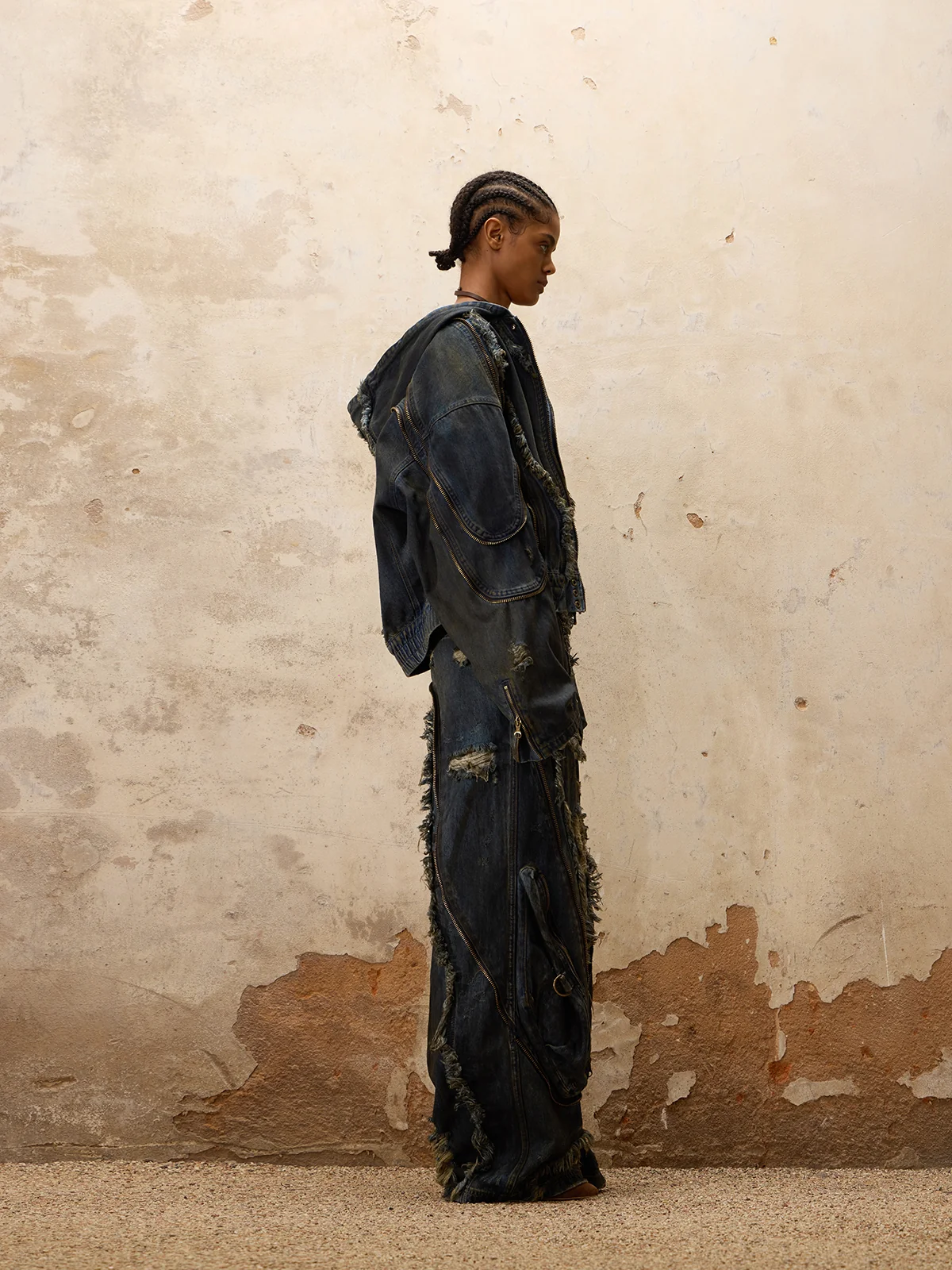 Personsoul Aliens Dirty Denim Coat - Image 4
