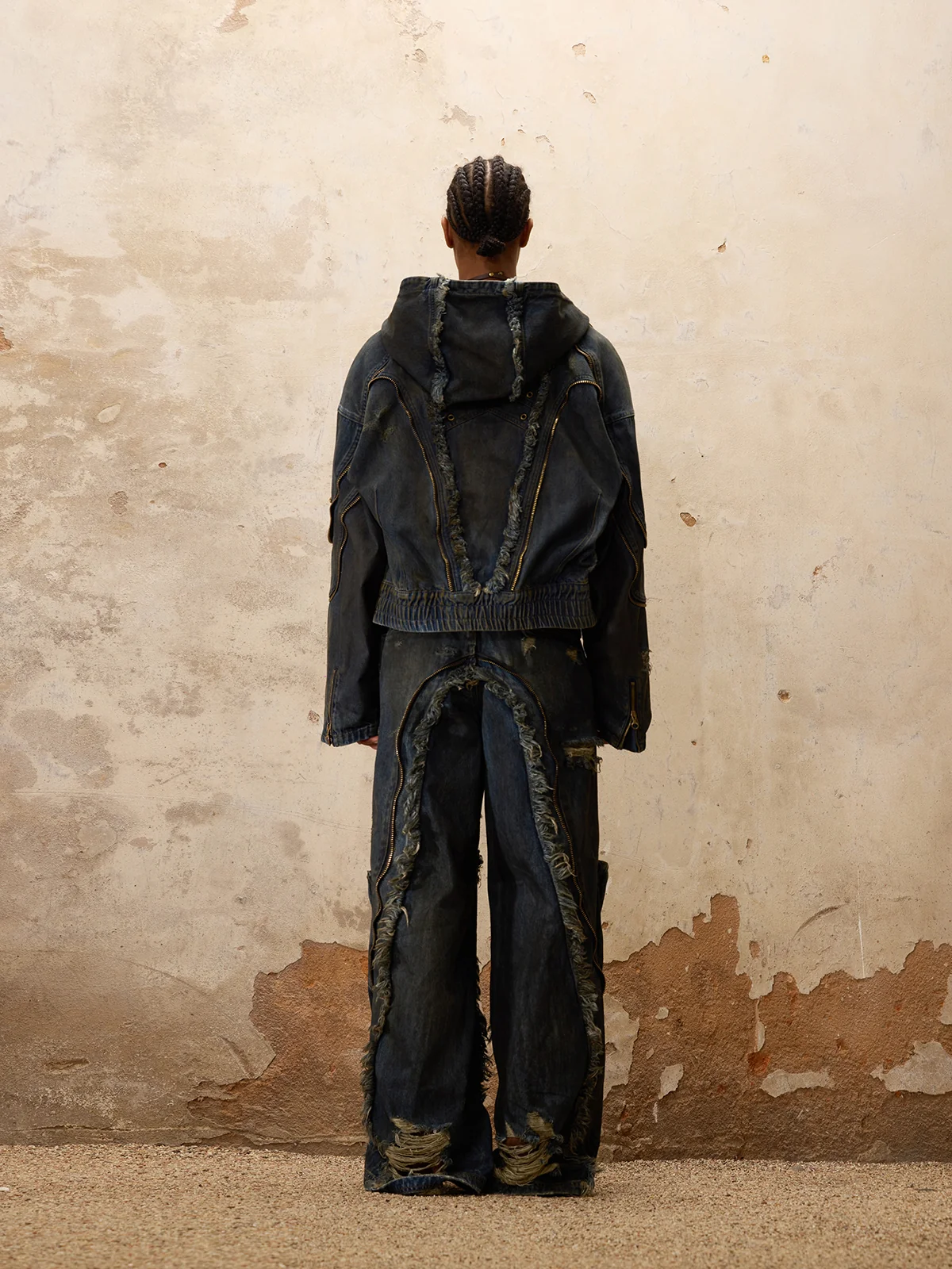 Personsoul Aliens Dirty Denim Coat - Image 5