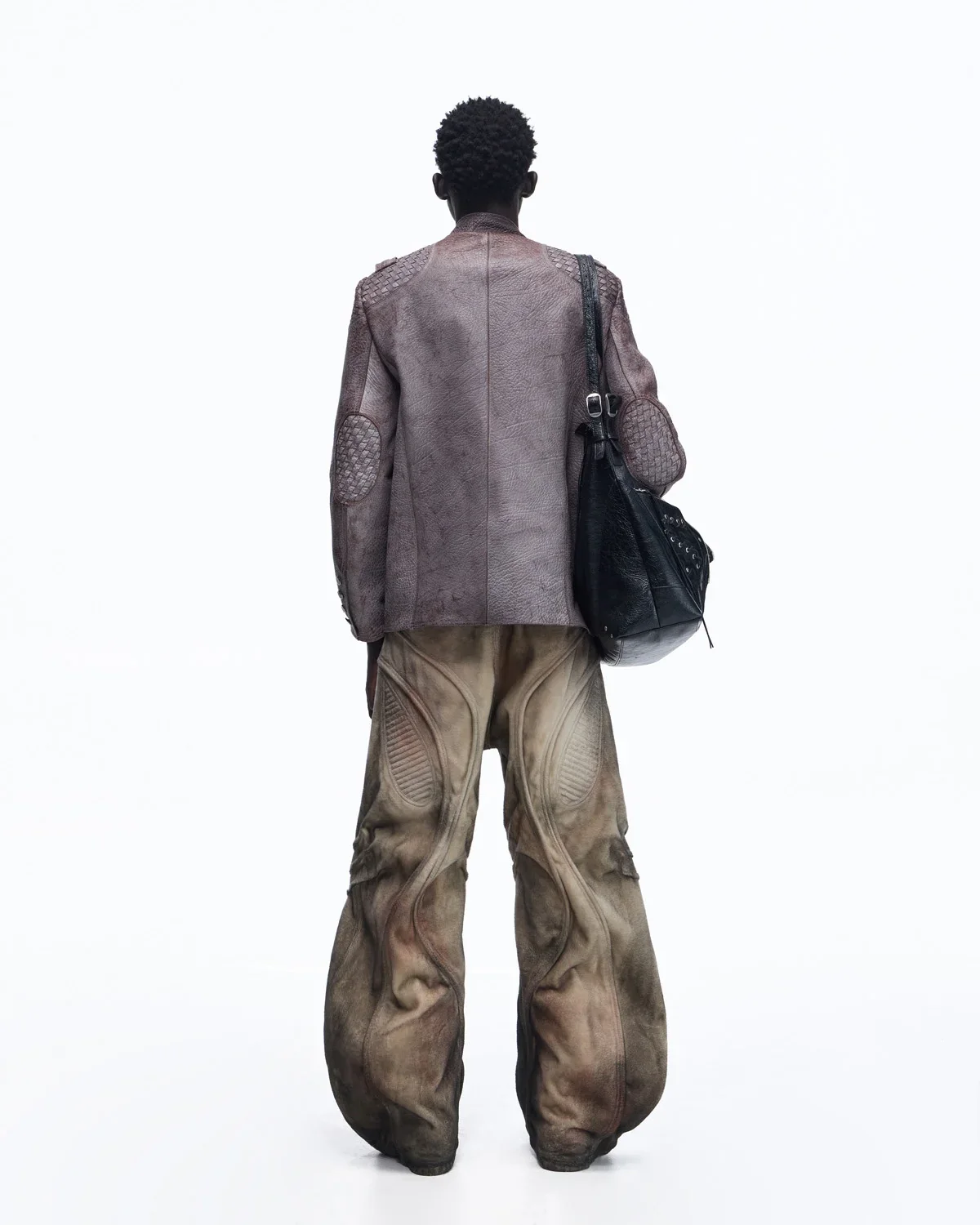 Personsoul Asymmetrical Front Elephant-Embossed Leather Jacket(Limited 100 pieces) - Image 11