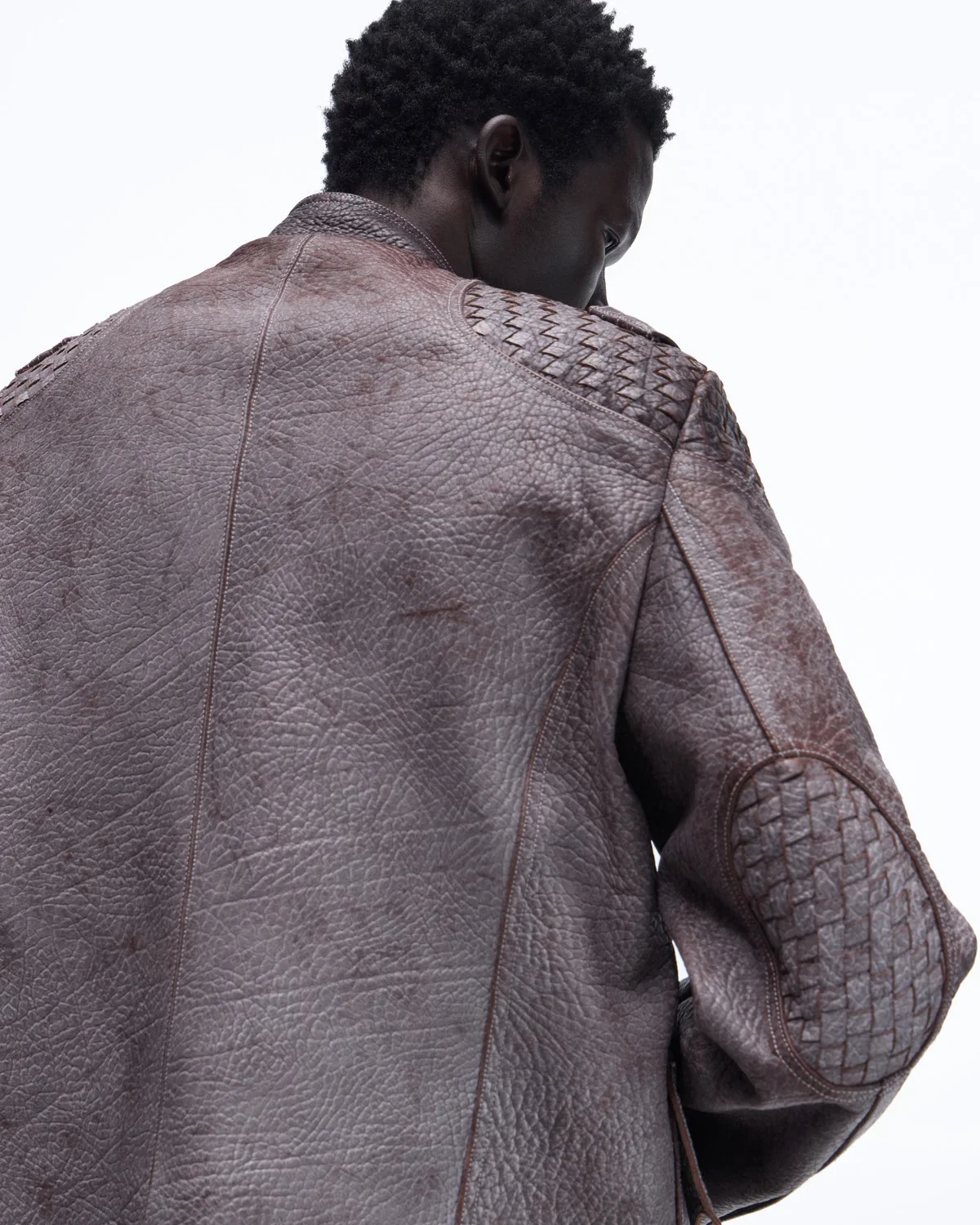 Personsoul Asymmetrical Front Elephant-Embossed Leather Jacket(Limited 100 pieces) - Image 6