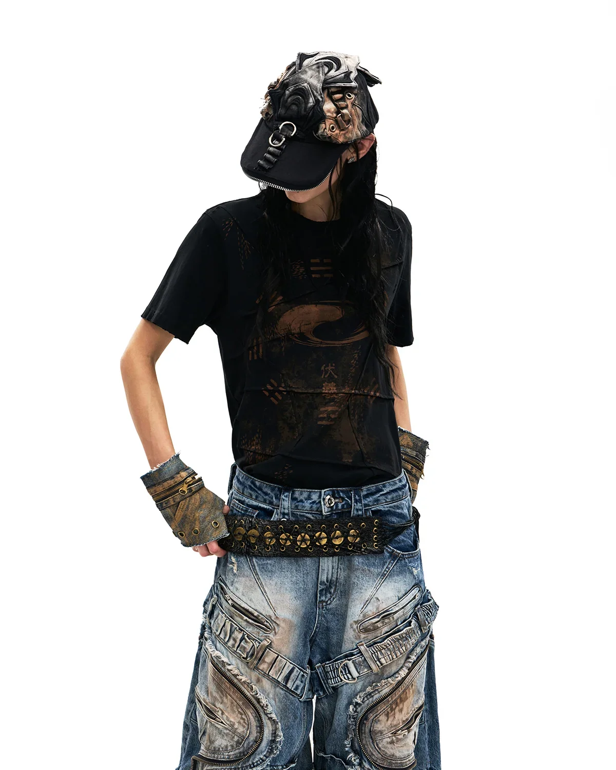 Personsoul Bagua Fuxi Printed T-Shirt Black - Image 3