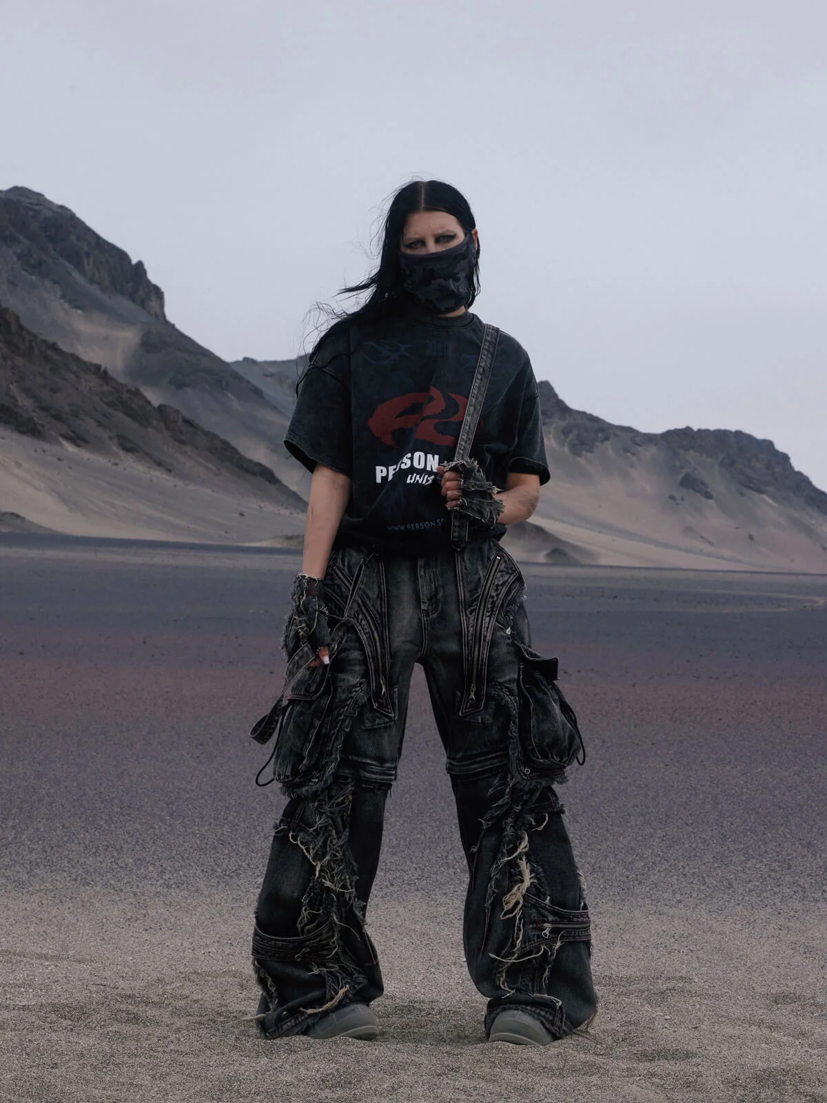 Personsoul Black Detachable Denim Overalls - Image 2