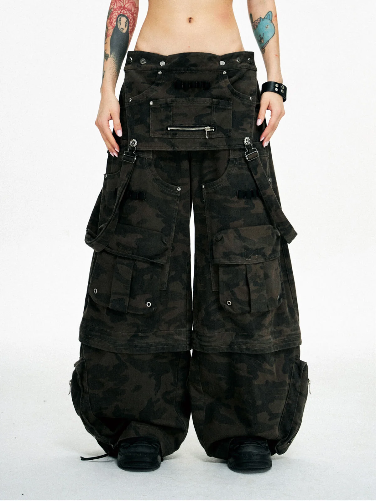 Personsoul Brown Camo Overalls with Zip-Off Legs - Image 12