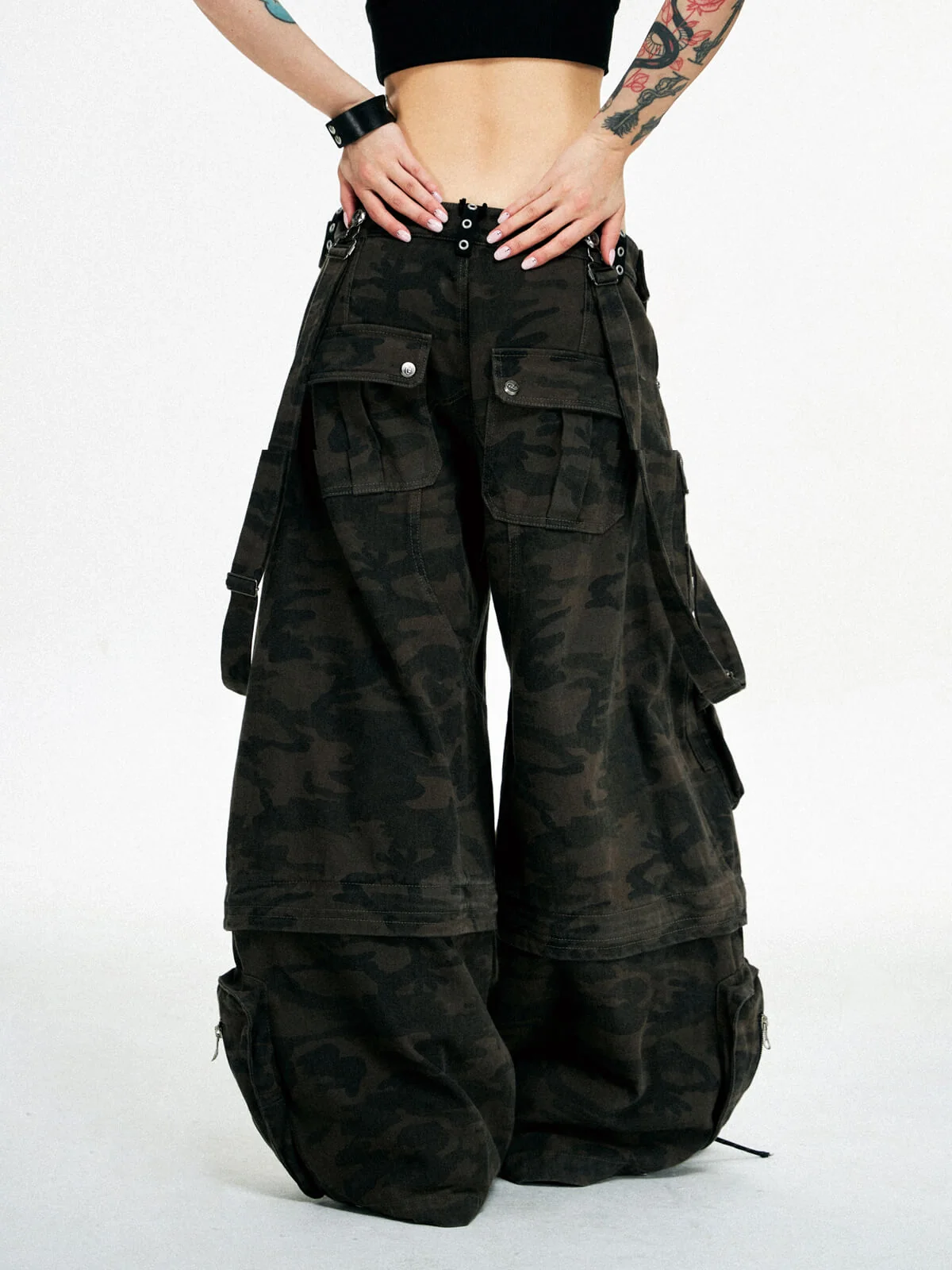 Personsoul Brown Camo Overalls with Zip-Off Legs - Image 14