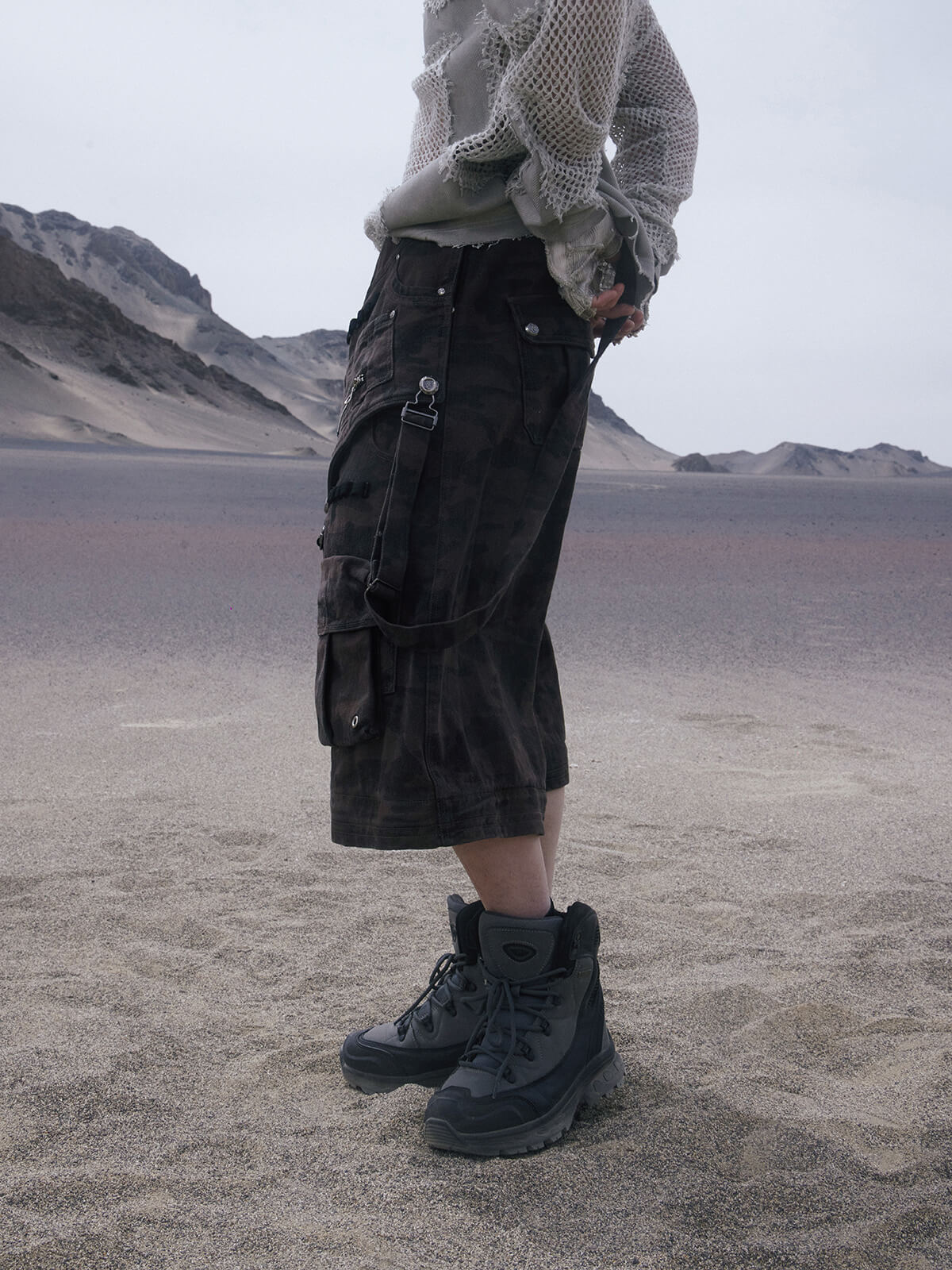 Personsoul Brown Camo Overalls with Zip-Off Legs - Image 4