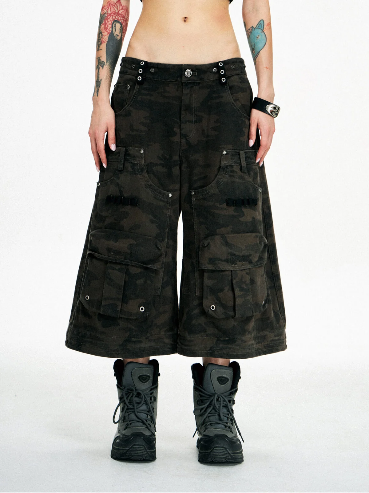 Personsoul Brown Camo Overalls with Zip-Off Legs - Image 9