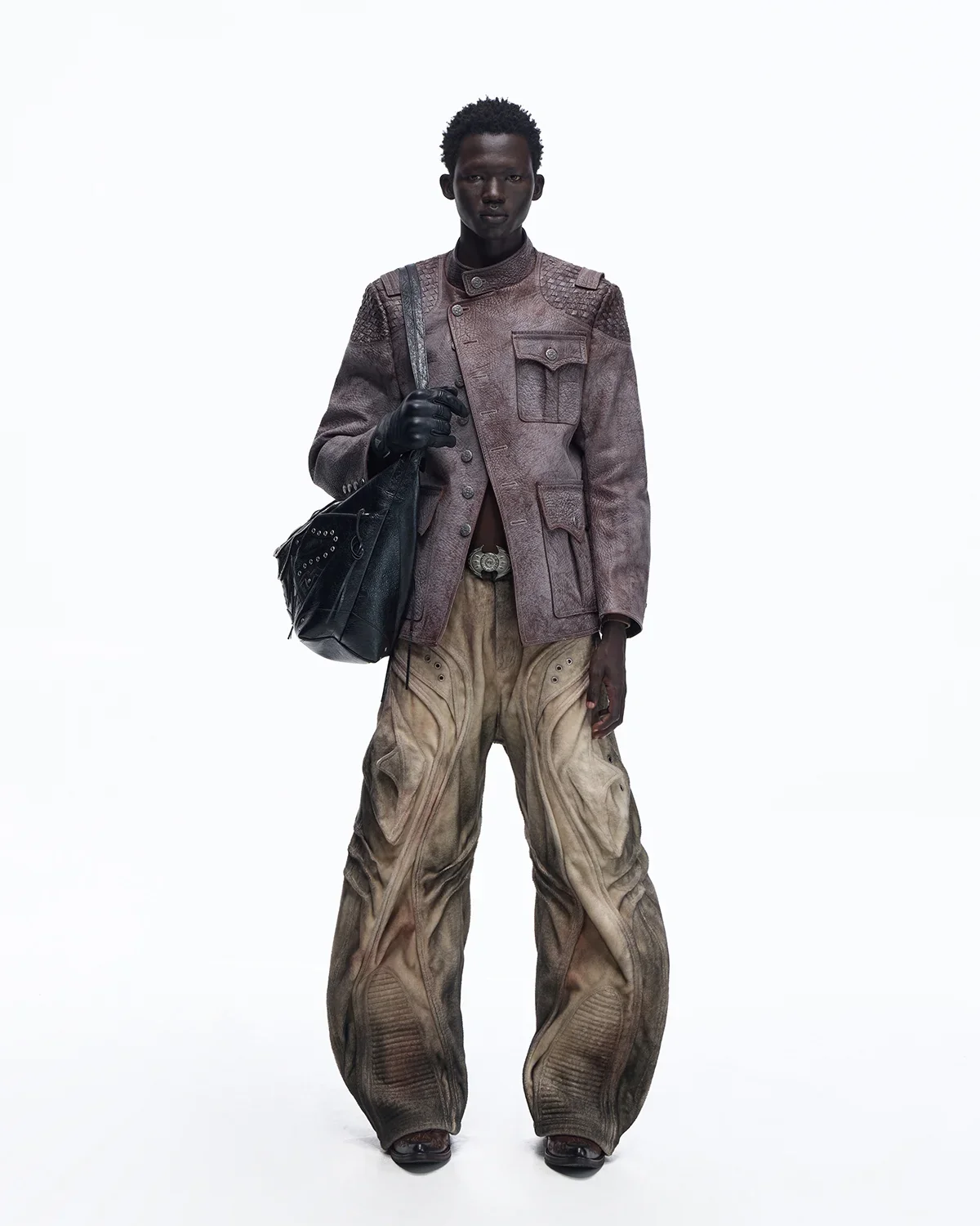 Personsoul Brushed Aged Curved Denim Jeans - Image 12