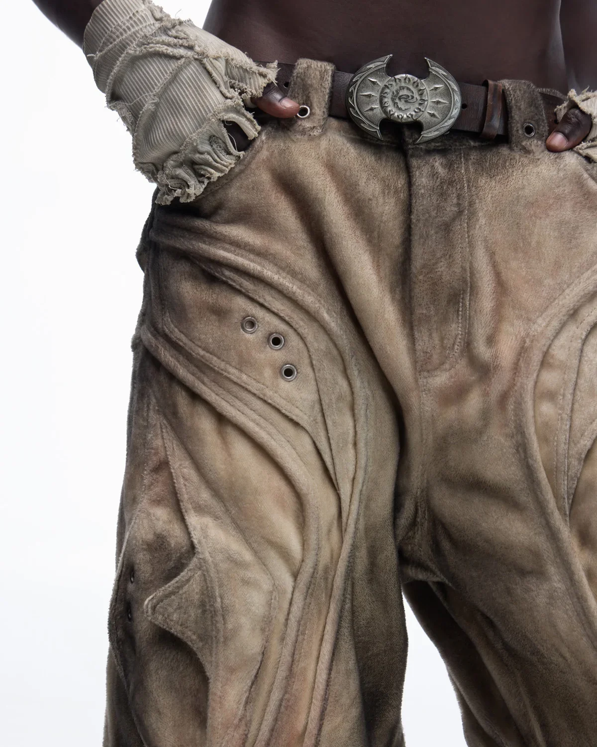 Personsoul Brushed Aged Curved Denim Jeans - Image 5