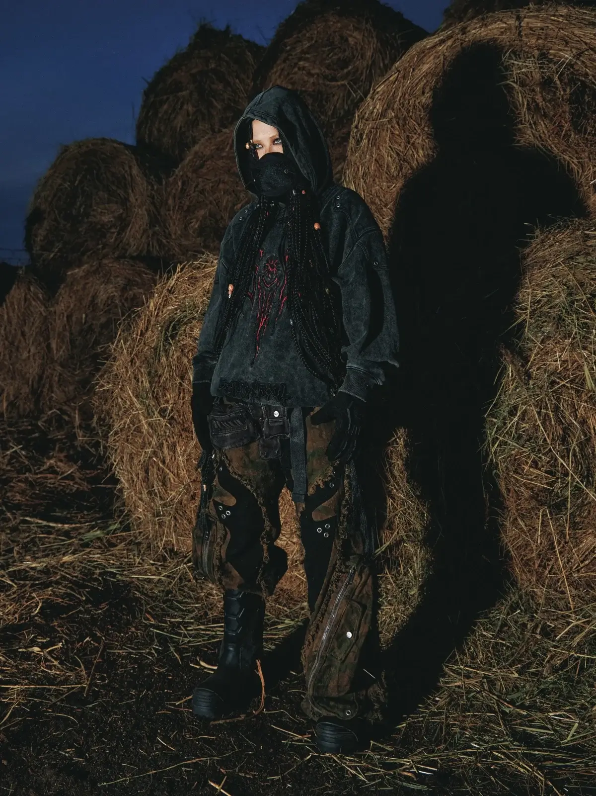Personsoul Camo Patchwork Bootcut Jeans - Image 11