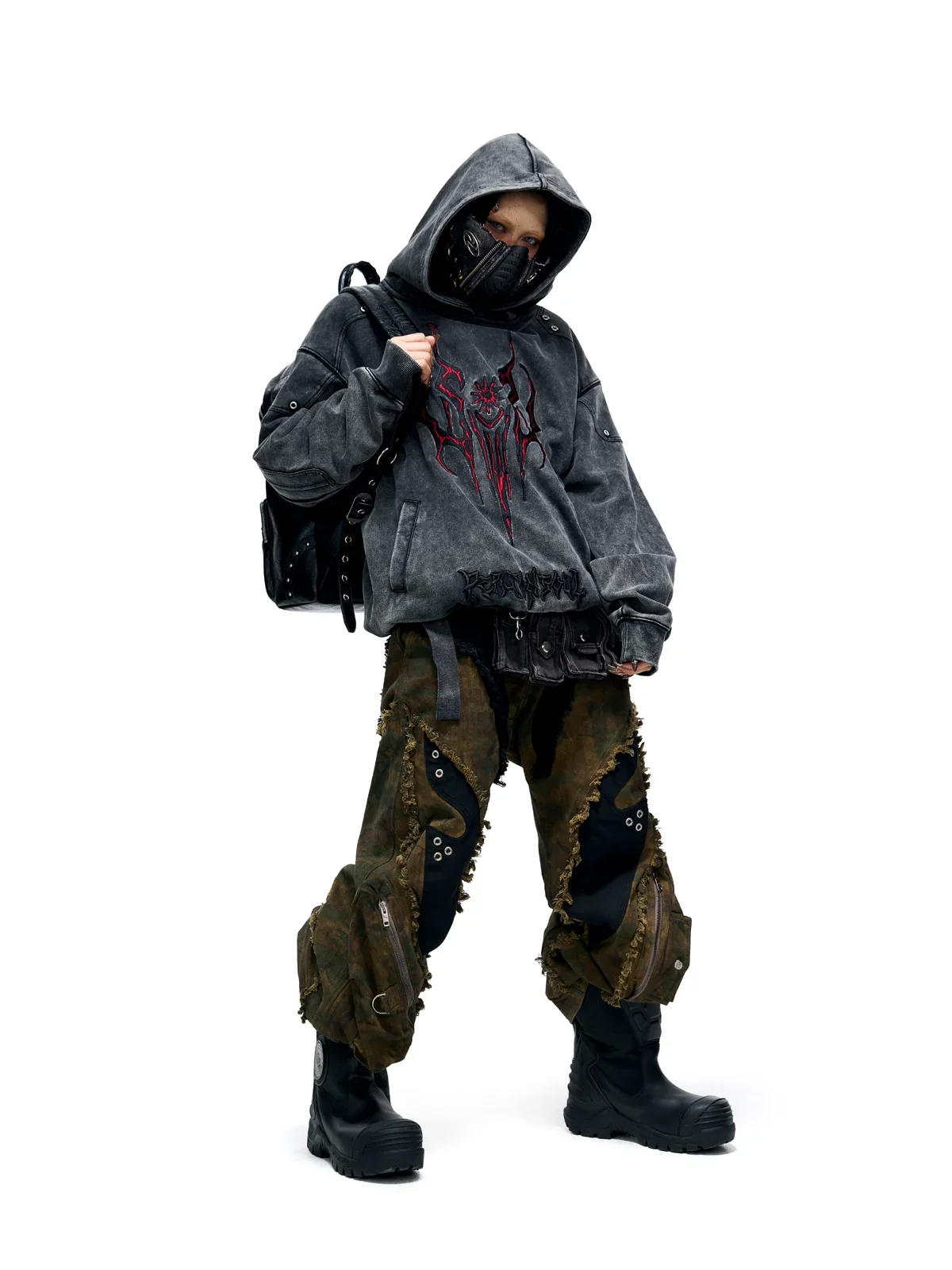 Personsoul Camo Patchwork Bootcut Jeans - Image 7