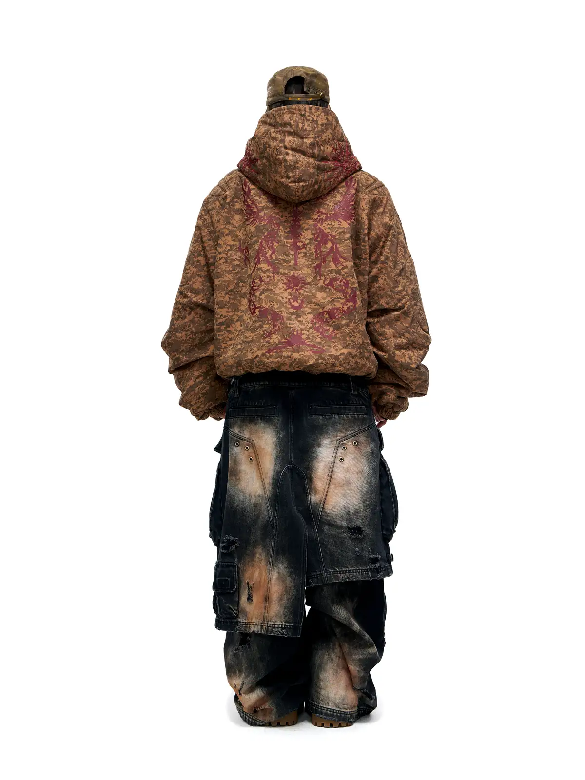 Personsoul Camouflage Totem Cotton Hoodie - Image 11
