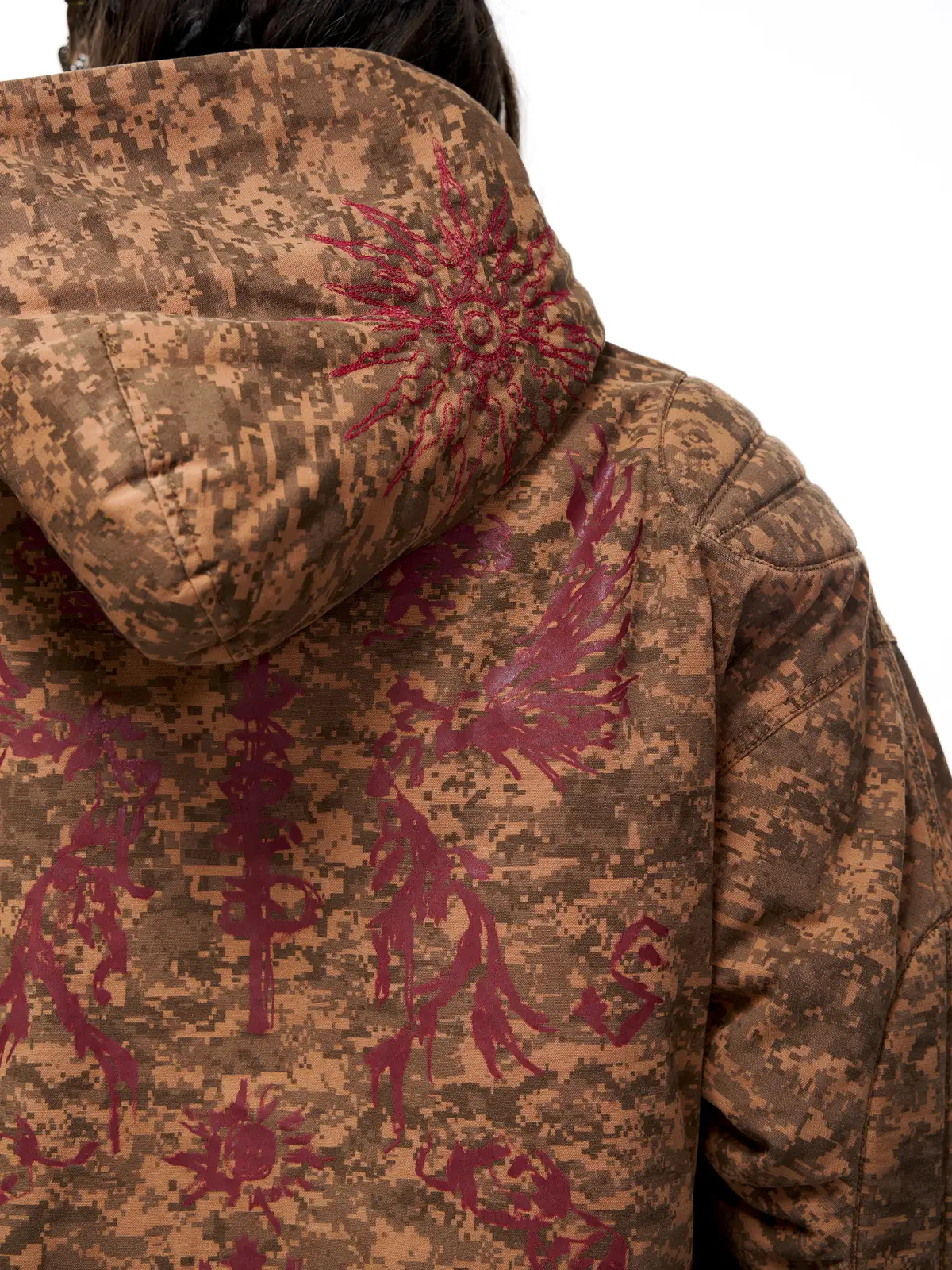 Personsoul Camouflage Totem Cotton Hoodie - Image 6