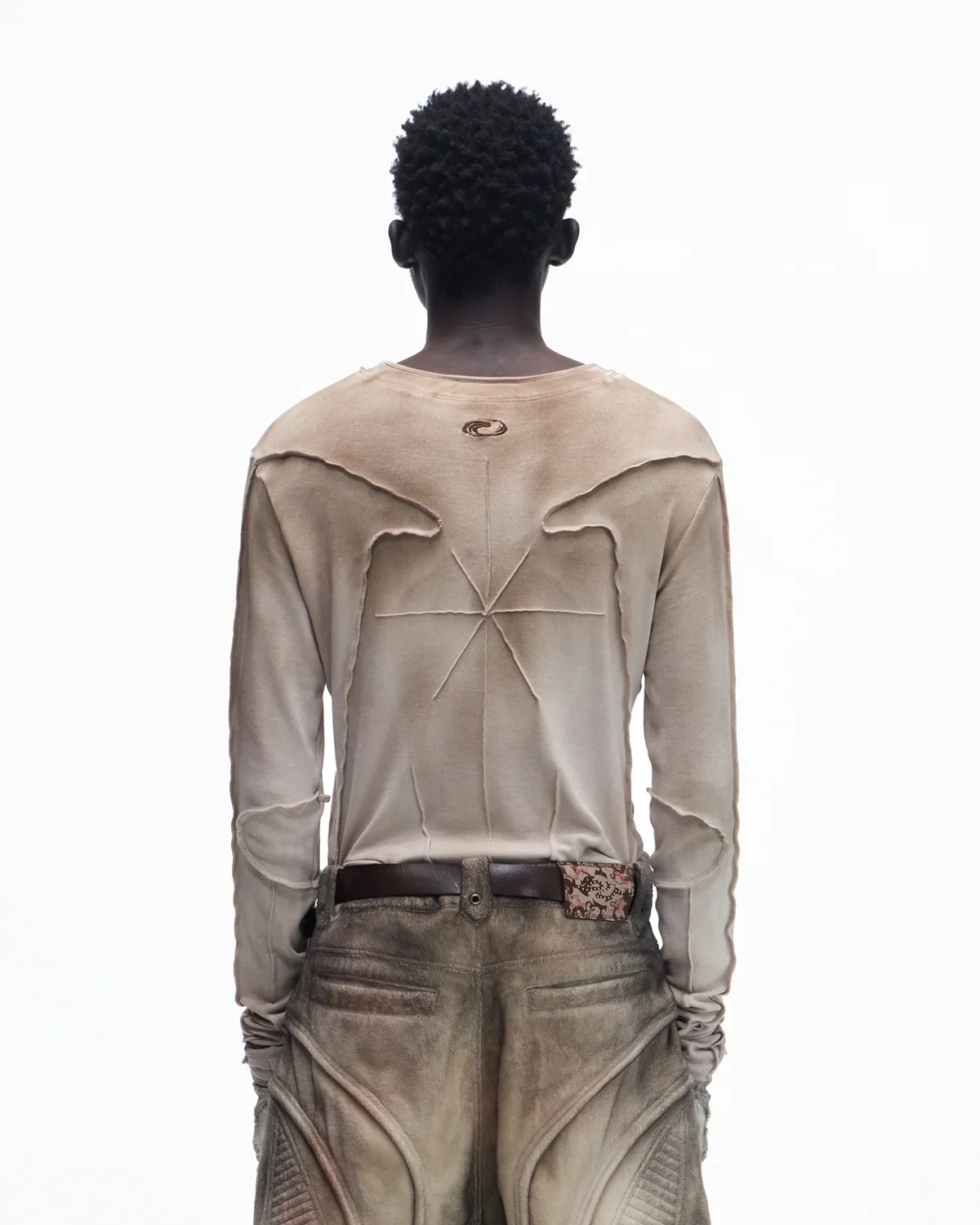 Personsoul Contrast Stitch Long Sleeve Top - Image 3