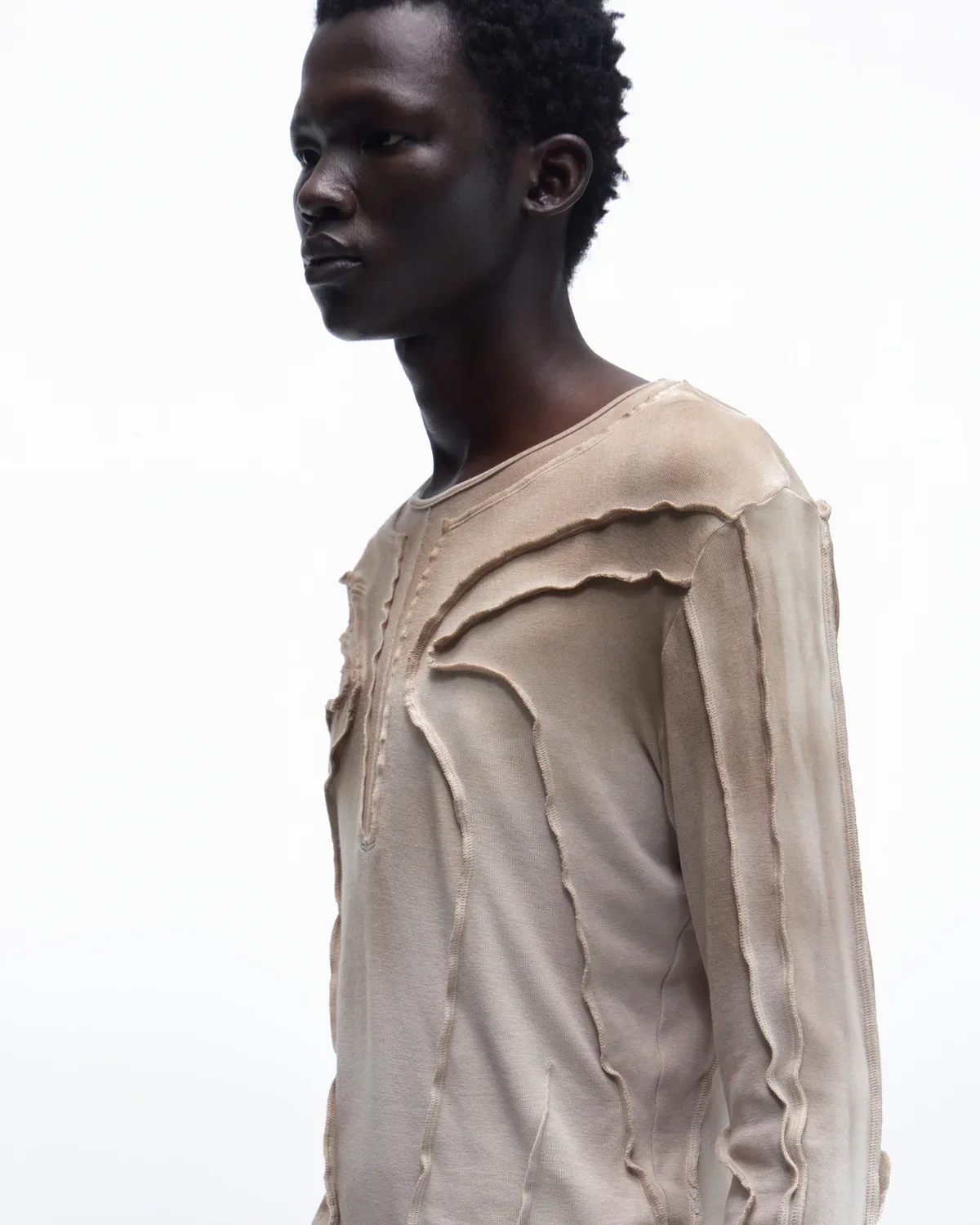 Personsoul Contrast Stitch Long Sleeve Top - Image 5