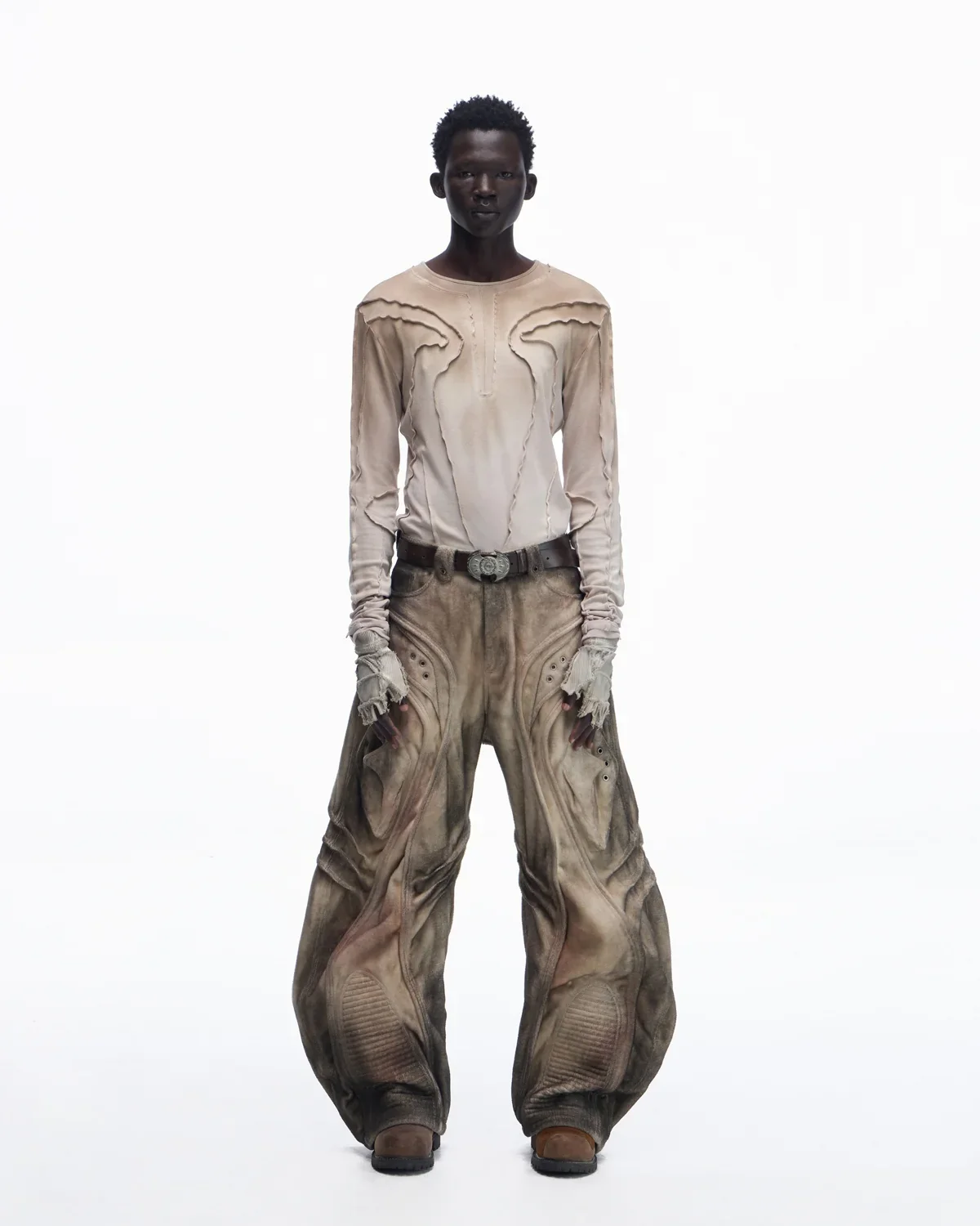 Personsoul Contrast Stitch Long Sleeve Top - Image 7