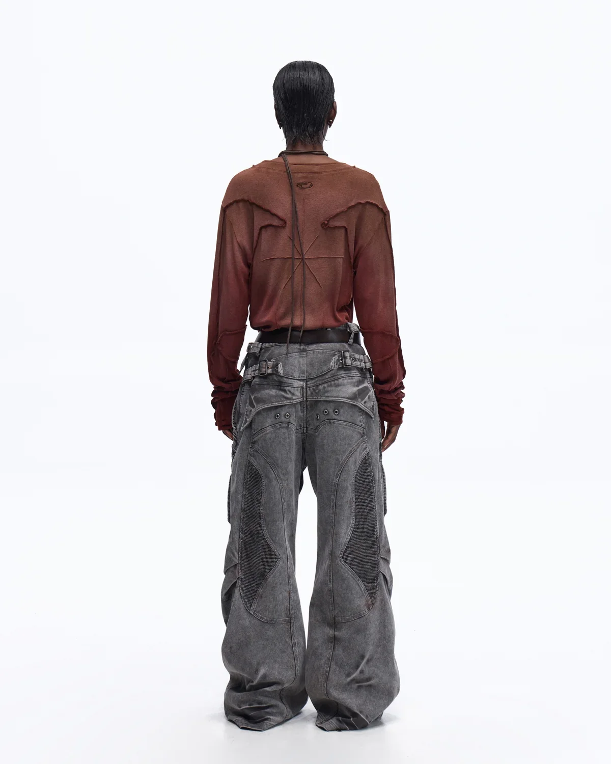 Personsoul Contrast Stitch Long Sleeve Top In Red - Image 6