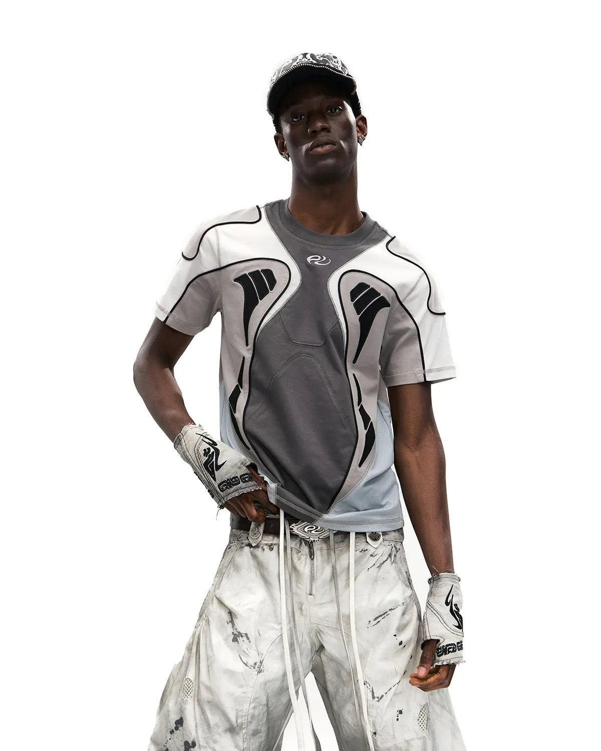 Personsoul Cooling Fitted Racing T-Shirt Gray - Image 4