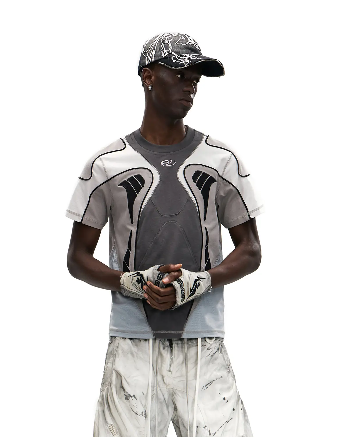 Personsoul Cooling Fitted Racing T-Shirt Gray - Image 5