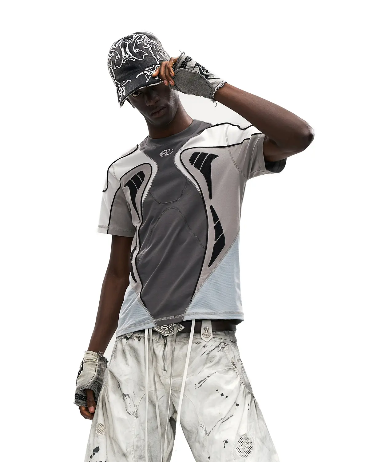 Personsoul Cooling Fitted Racing T-Shirt Gray - Image 6