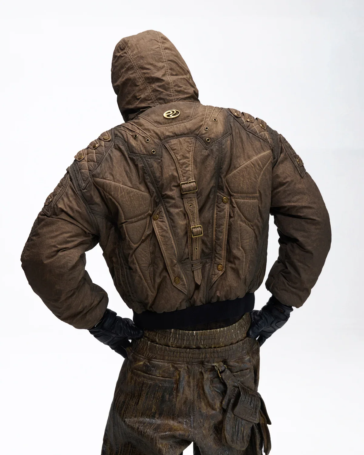 Personsoul Dark Brown Insulated Hooded Coat - Image 3