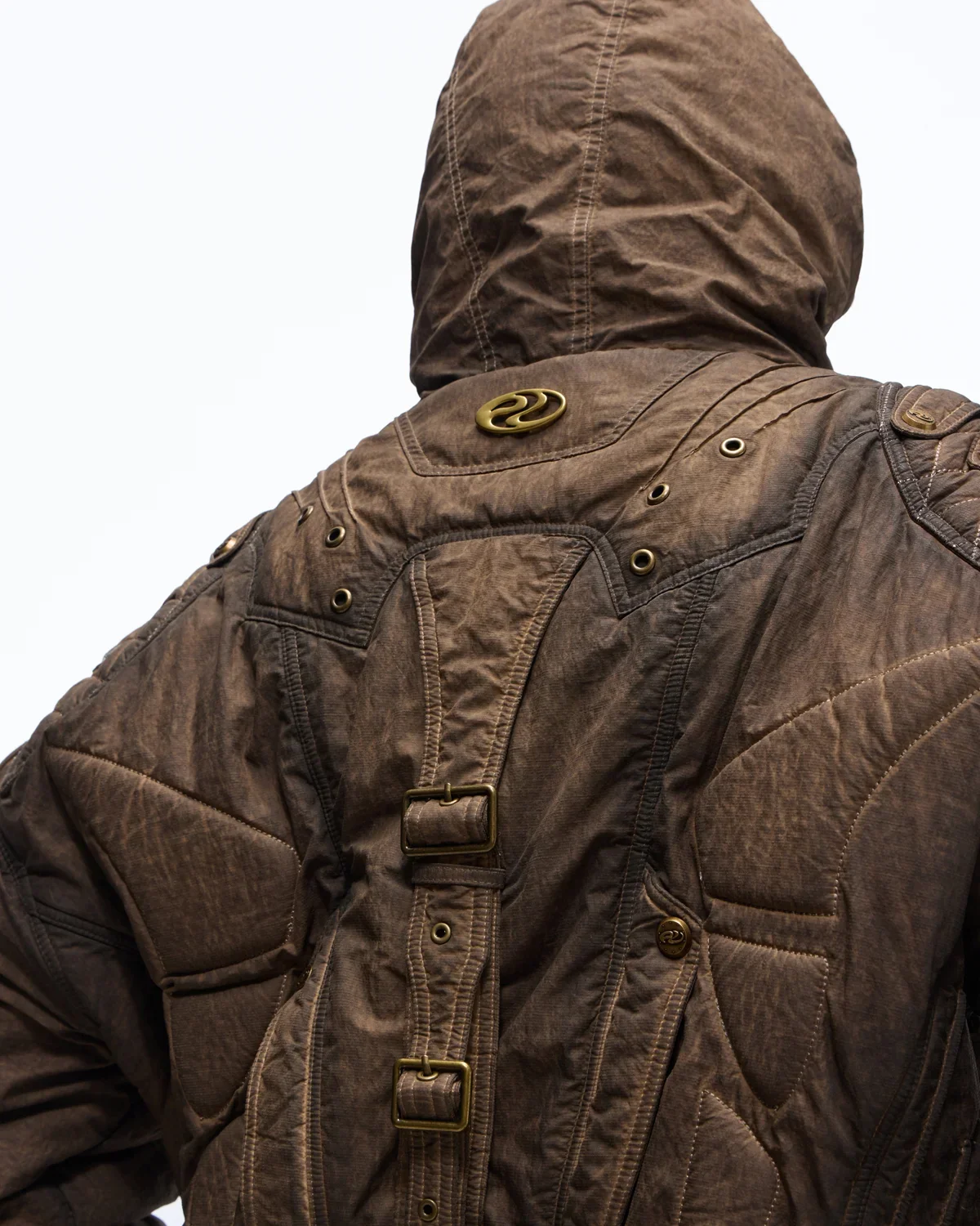 Personsoul Dark Brown Insulated Hooded Coat - Image 5