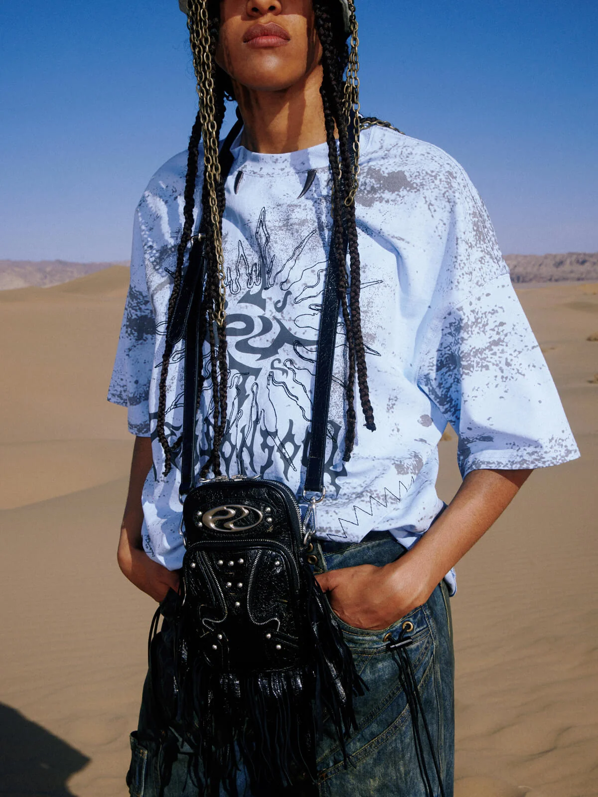 Personsoul Desert Sun Mystical Graphic T-shirt - Image 13