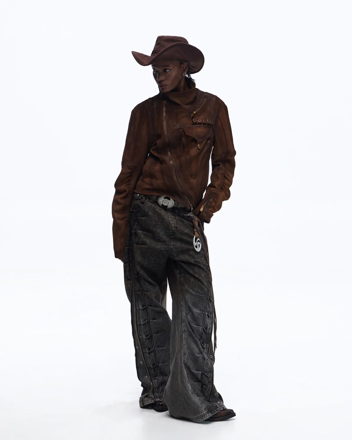 Personsoul Distressed Croc-Embossed Suede Short Jacket(Limited 100 pieces) - Image 10