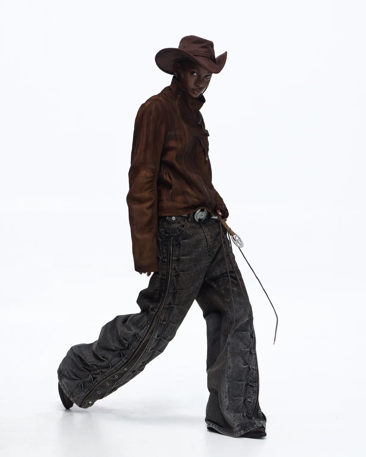 Personsoul Distressed Croc-Embossed Suede Short Jacket(Limited 100 pieces) - Image 11