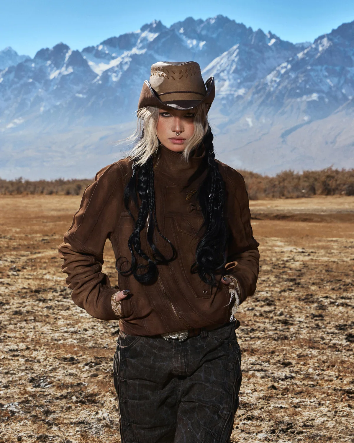 Personsoul Distressed Croc-Embossed Suede Short Jacket(Limited 100 pieces) - Image 6
