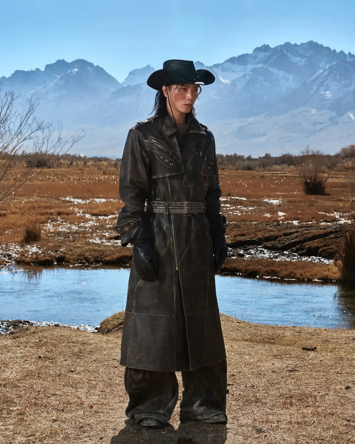 Personsoul Distressed Top-Grain Calf Leather Long Jacket(Limited  100 pieces) - Image 2