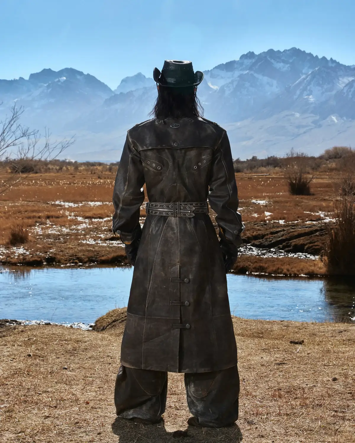 Personsoul Distressed Top-Grain Calf Leather Long Jacket(Limited  100 pieces) - Image 3