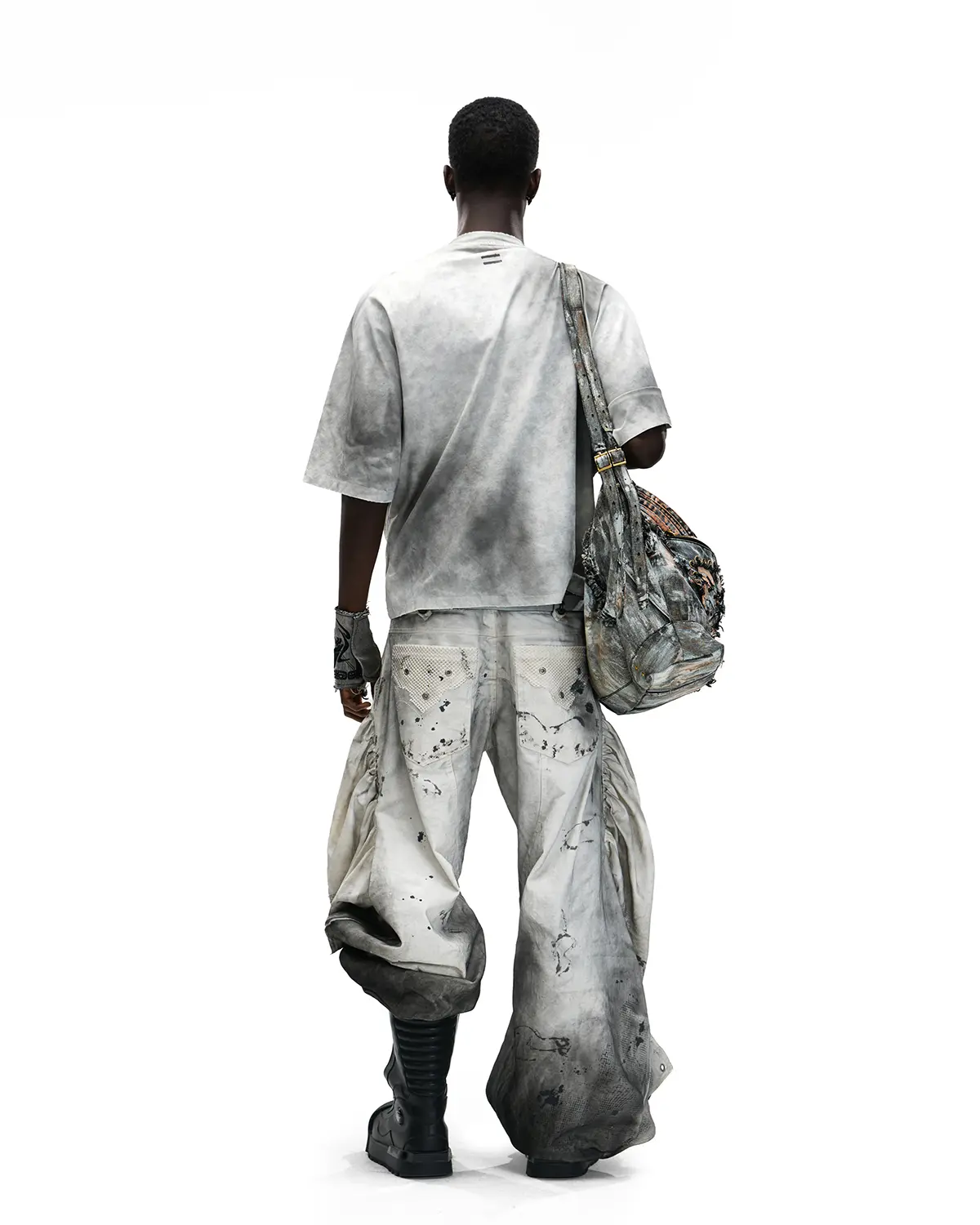 Personsoul Double-Layer Distressed Mythology Print T-Shirt White - Image 9