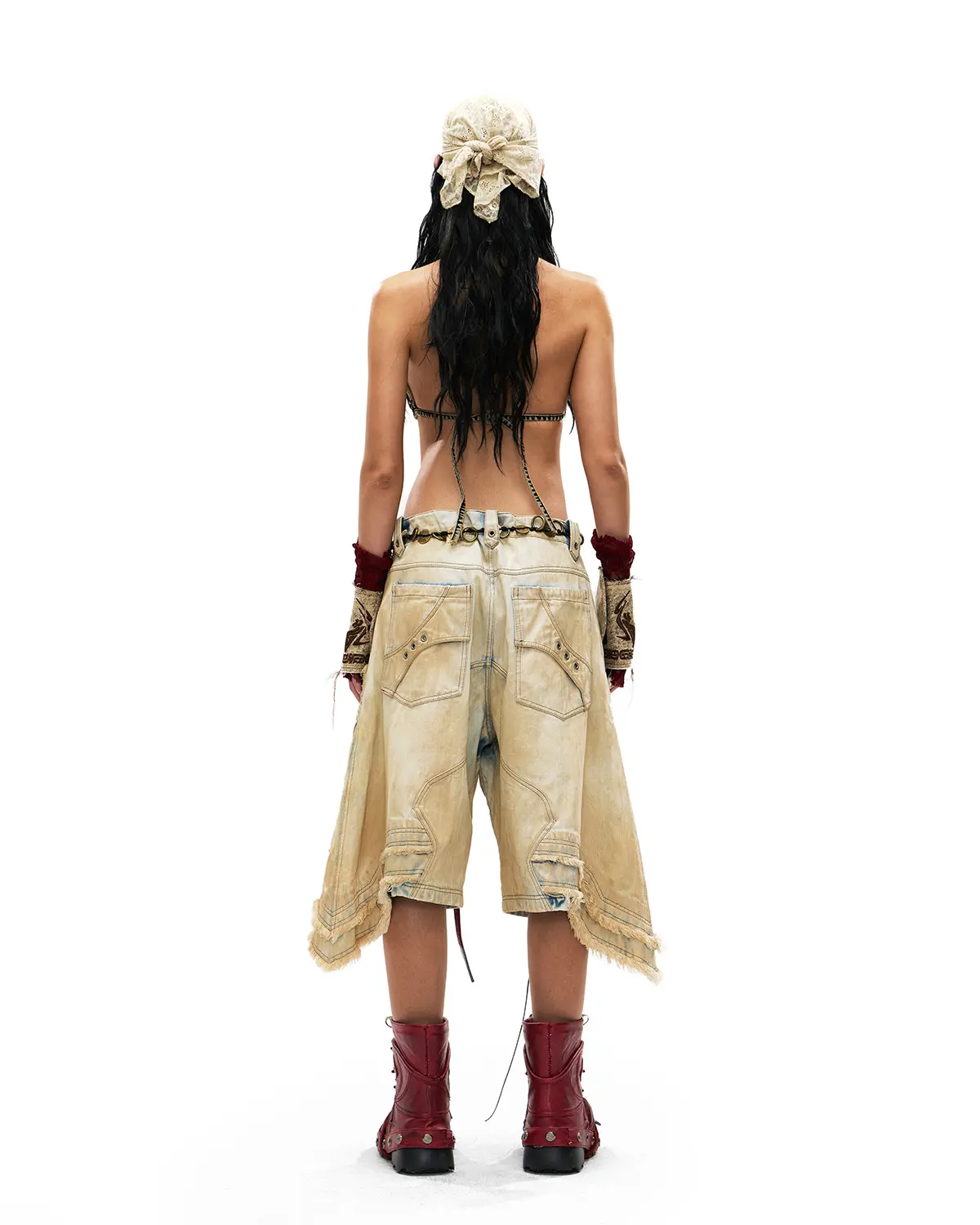 Personsoul Embroidered Mythical Beast Motif Bra Brown - Image 9