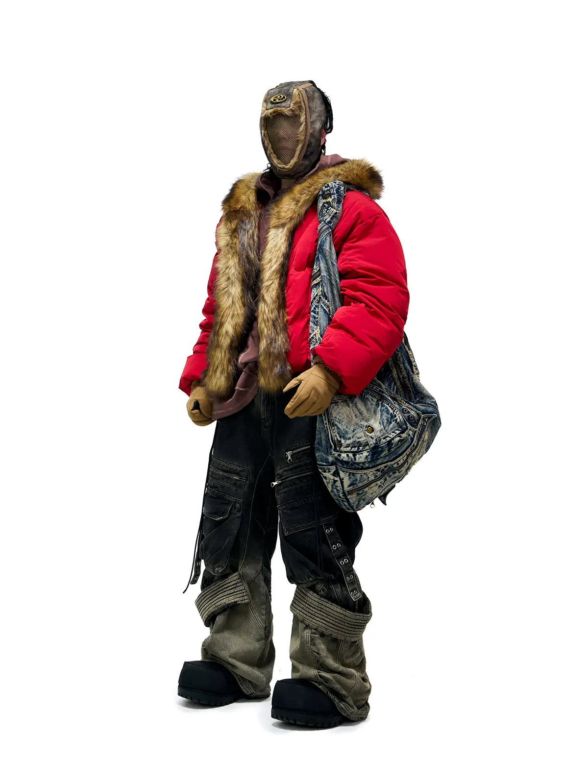 Personsoul Embroidery Fur Collar Down Jacket - Image 5
