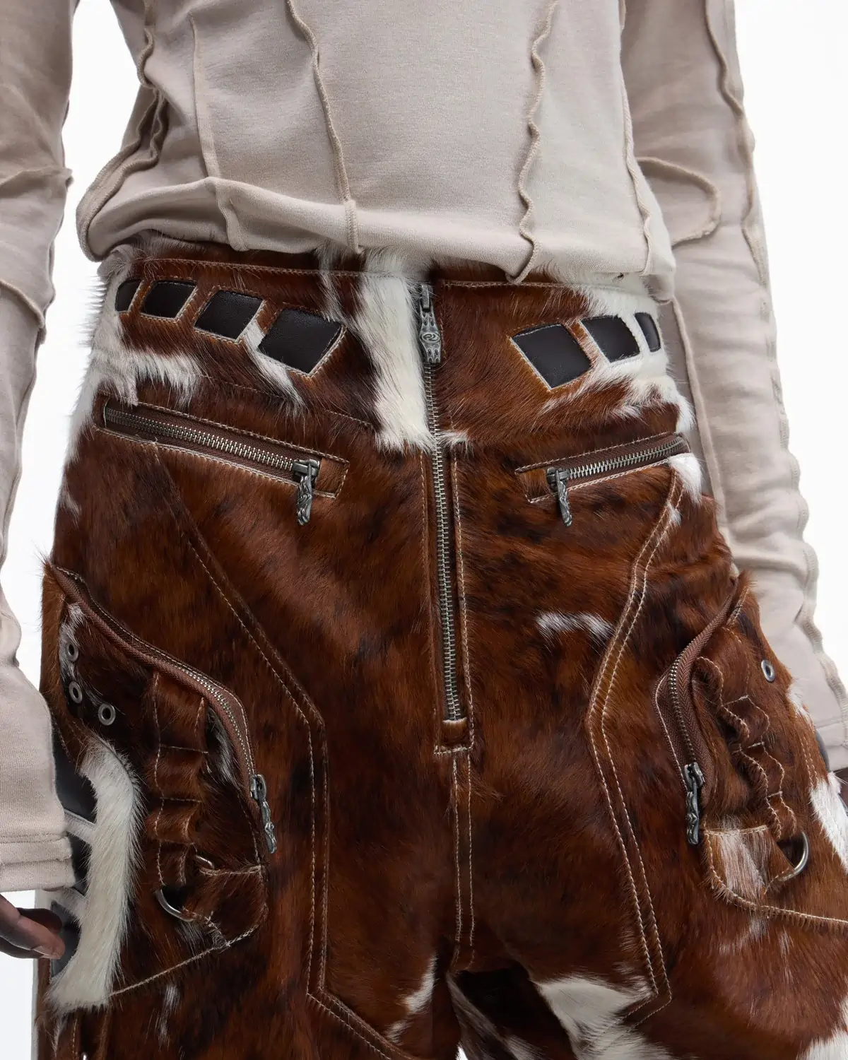 Personsoul Hair-On Cowhide Armor Curved Pants(Limited  100 pieces) - Image 4