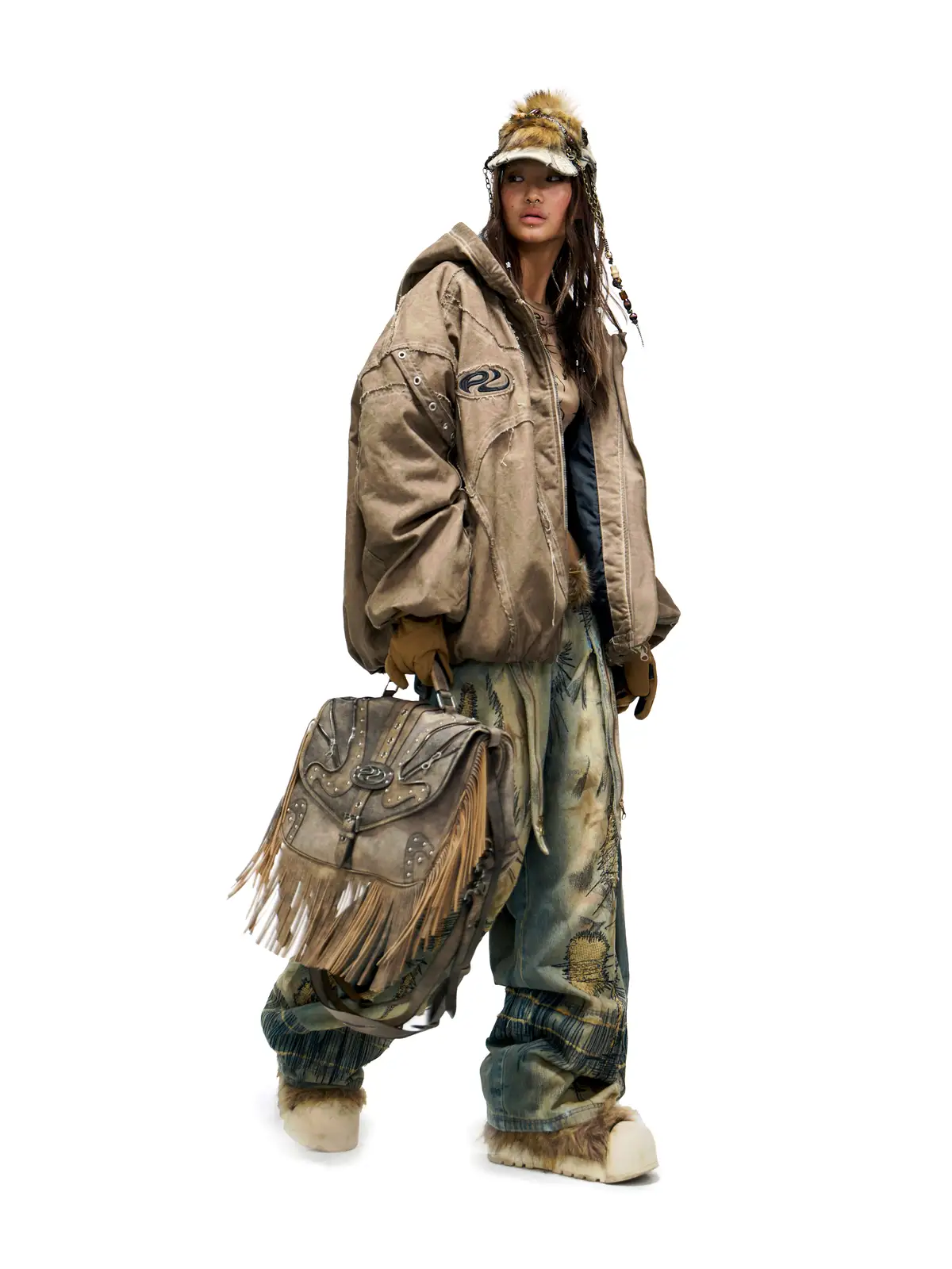 Personsoul Hand Brushed Stain Cotton Jacket - Image 11
