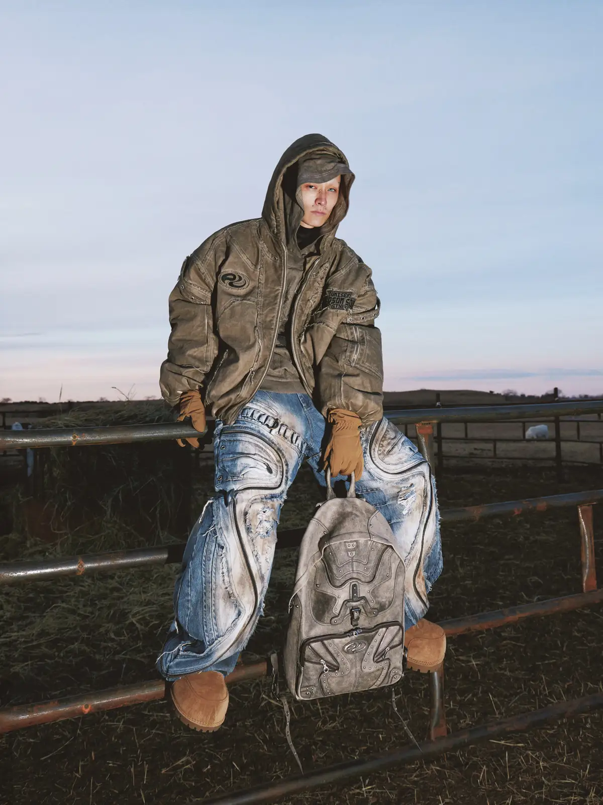 Personsoul Hand Brushed Stain Cotton Jacket - Image 14