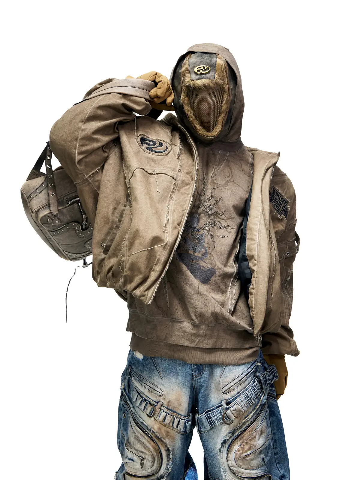 Personsoul Hand Brushed Stain Cotton Jacket - Image 6