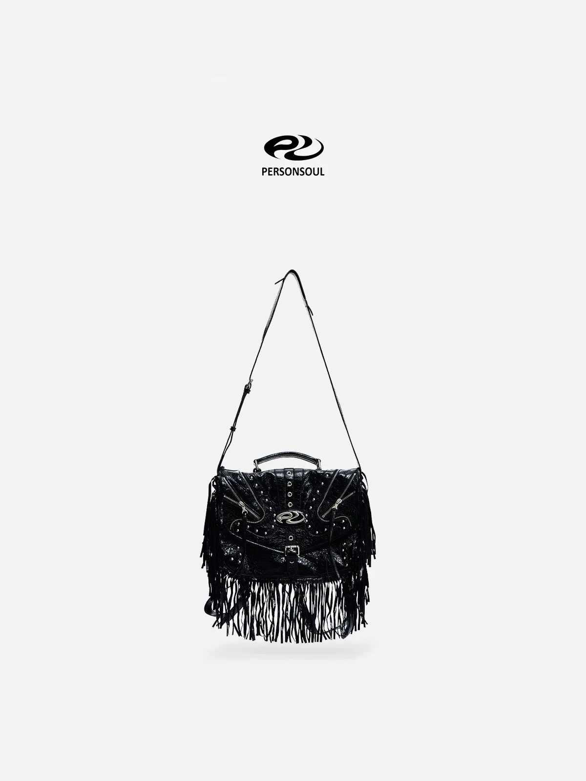 Personsoul Heavy-Duty Fringe Leather Messenger - Image 7