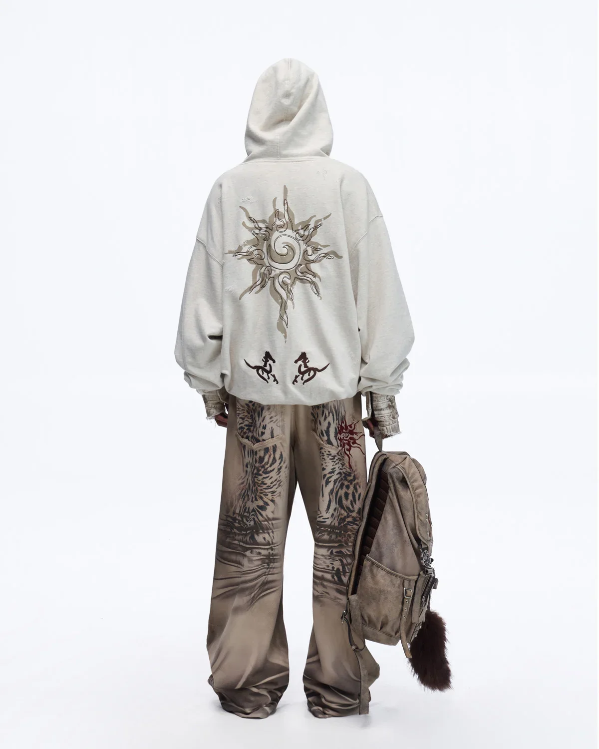 Personsoul Horse Print & Sun Totem Hoodie - Image 8