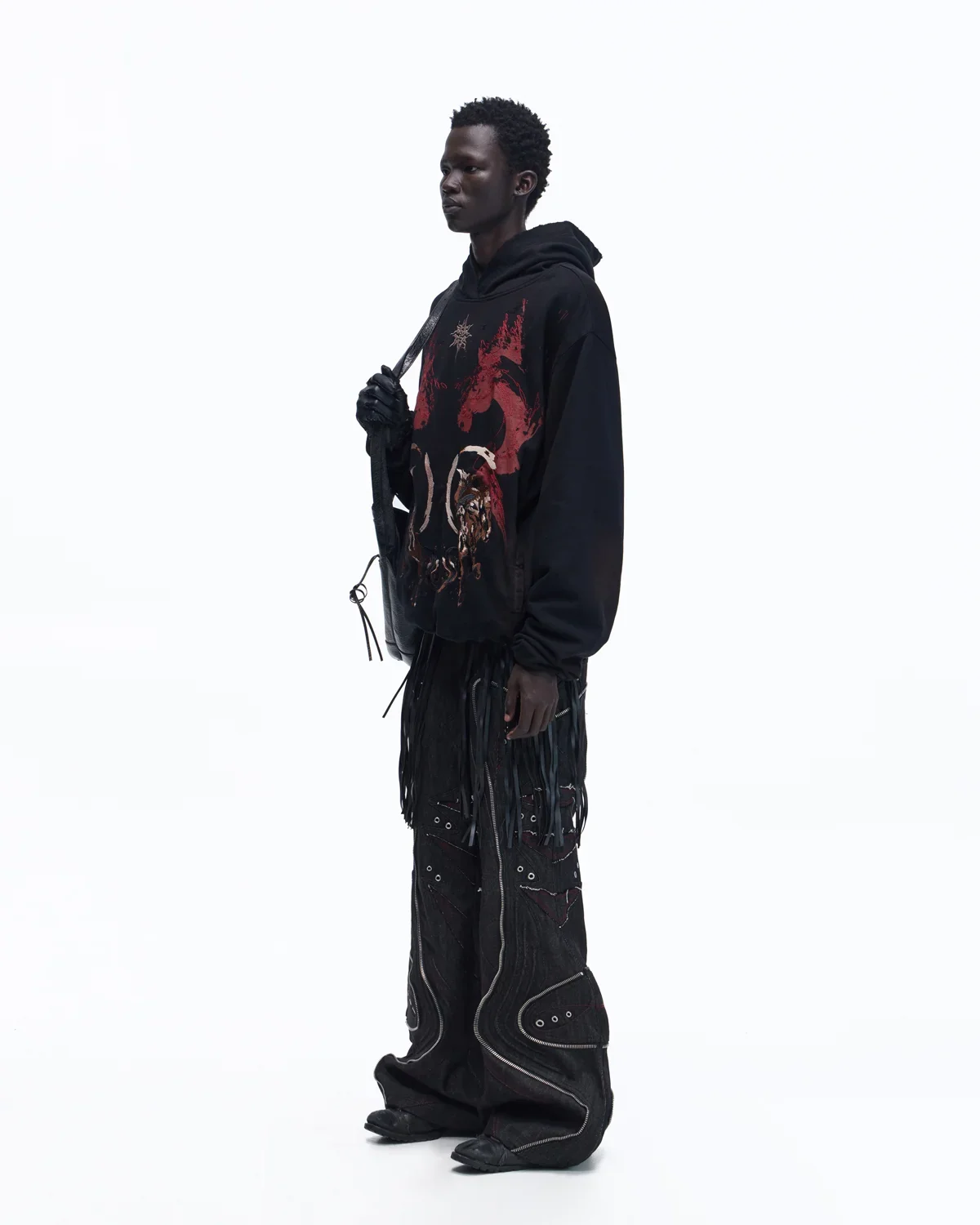 Personsoul Horse Print & Sun Totem Hoodie In Black - Image 6