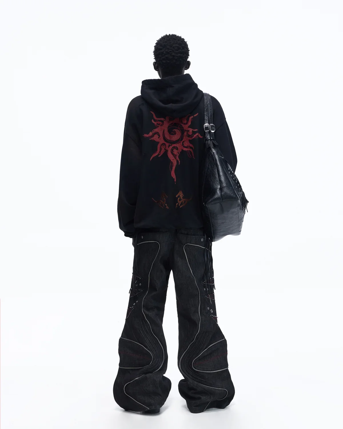 Personsoul Horse Print & Sun Totem Hoodie In Black - Image 7