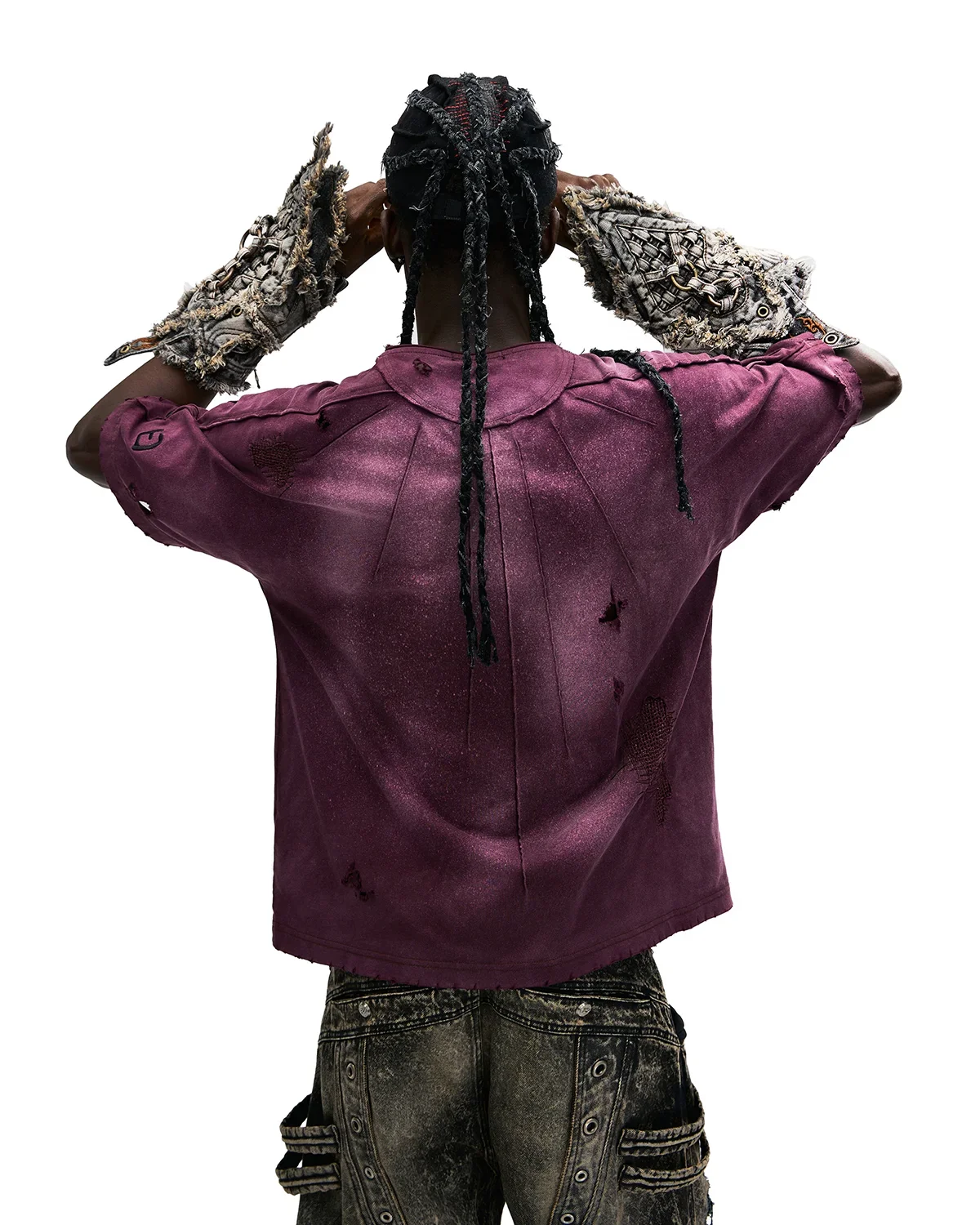 Personsoul Laser-Distressed Sun Totem T-Shirt - Image 3